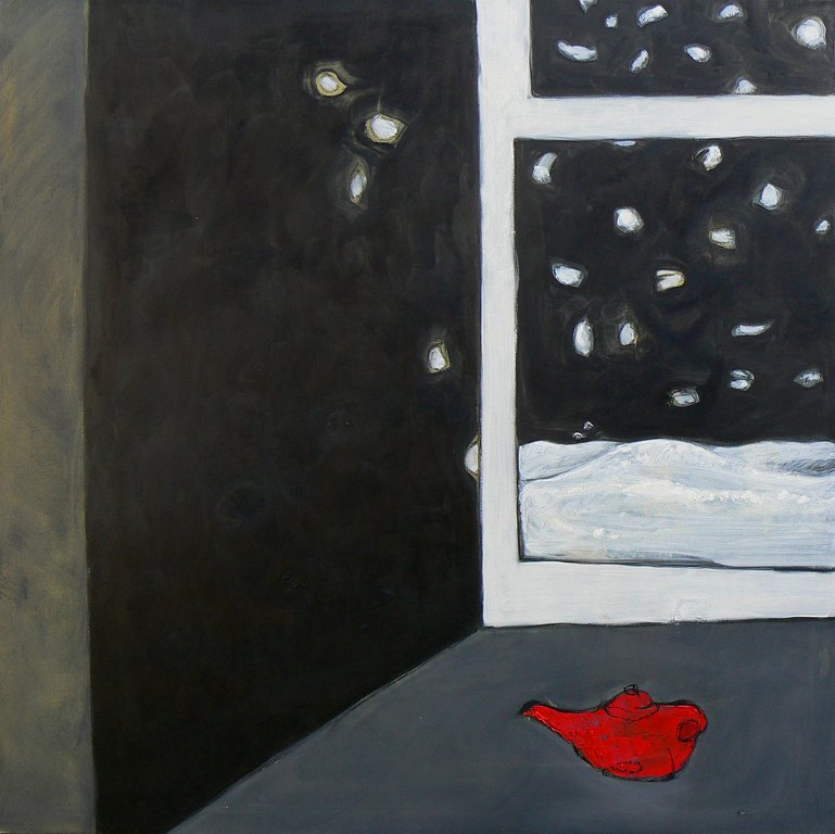 théière - 100x100 -huile sur toile